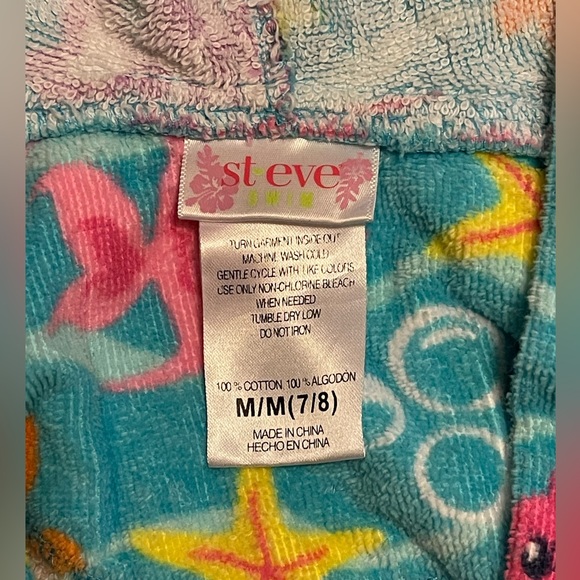 St. Eve Swim Robe Cover Up Starfish Seahorses Angelfish GUC - Picture 3 of 4